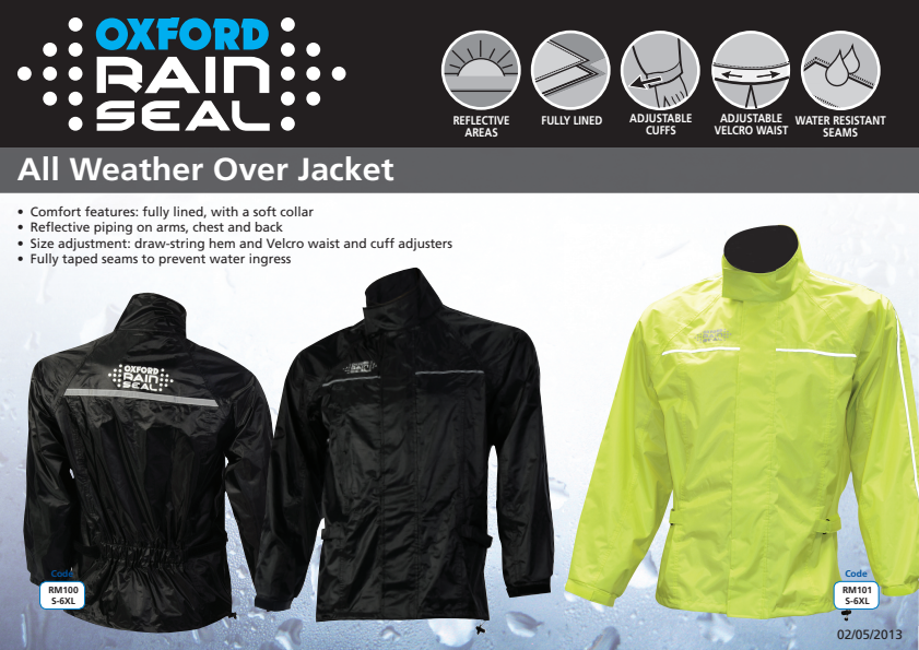 

RainSeal Jacket, Trousers, Oversuit presenters

